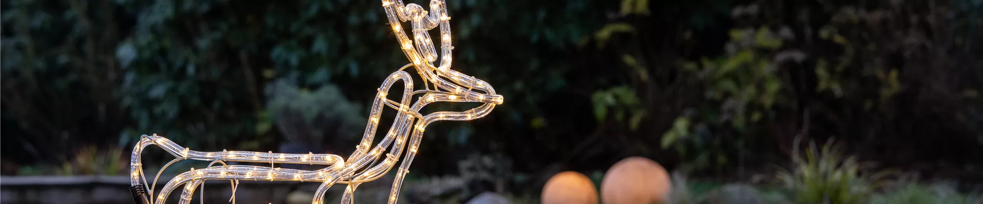 Lichter im Garten - Elch aus Lichtschlauch